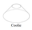 Modern and stylish Lampshade - Coolie - Small - in Cadet Blue with a taped edge and white lining. Ideal for any room. Made to order lampshades